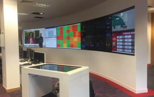 Curved 6x2 video wall structure